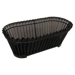 Mathieu Matégot Mid-Century Modern Black Perforated Metal Planter, France, 1950s