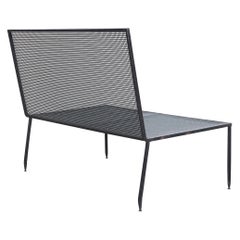 Used Mathieu Matégot Mid-Century Modern Formalist Black Lacquered Metal Sofa