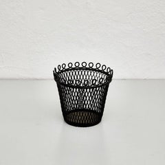 Mathieu Matégot Mid-Century Modern Metal Black French Flower Pot, circa 1950
