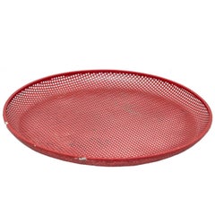 Mathieu Matégot Mid-Century Modern Red Enameled Metal Plate, circa 1950