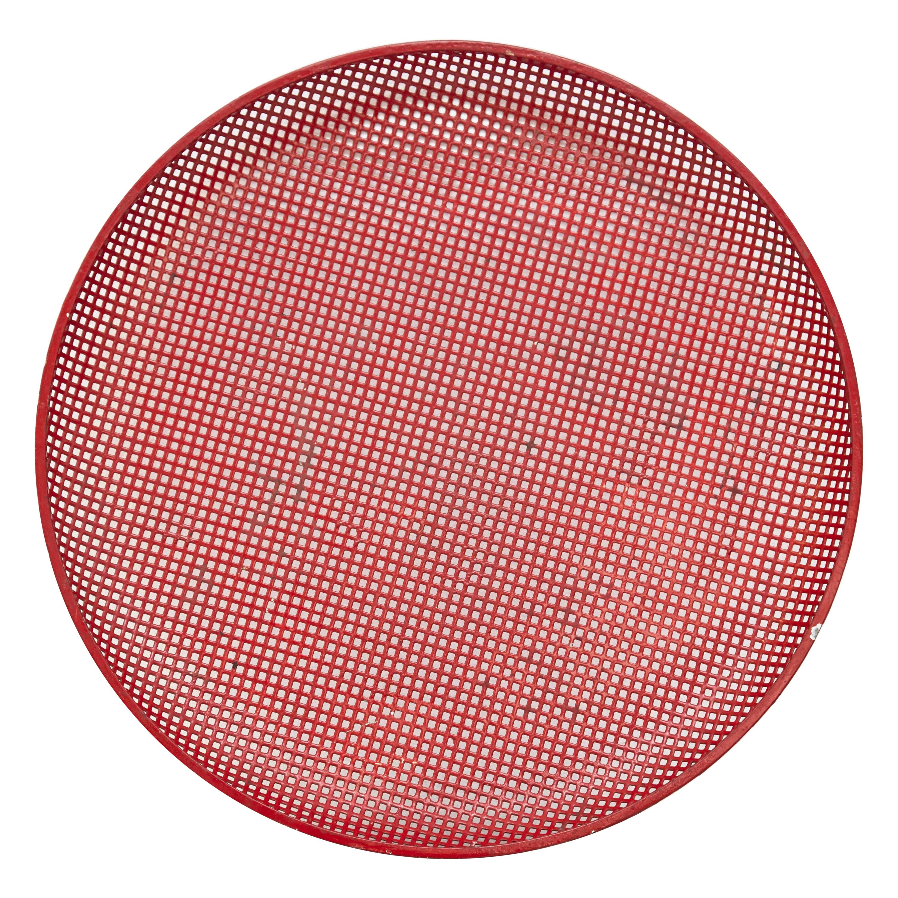 Mathieu Mategot Mid-Century Modern Red Enameled Metal Plate, circa 1950