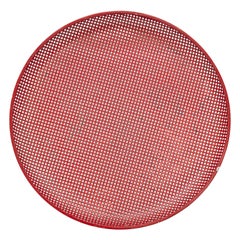 Mathieu Mategot Mid-Century Modern Red Enameled Metal Plate, circa 1950