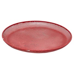 Mathieu Matégot Mid-Century Modern Red Enameled Metal Plate, circa 1950