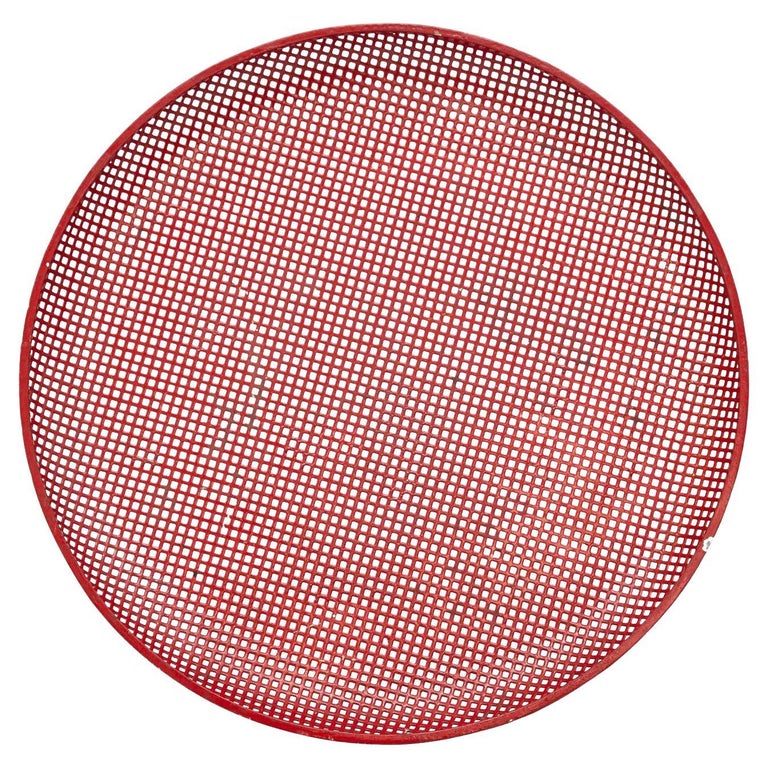 Mathieu Matégot MidCentury Modern Red Enameled Metal Plate, circa 1950