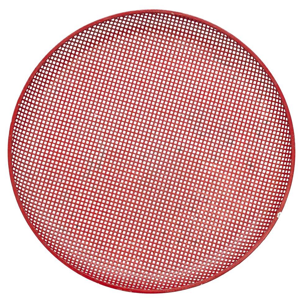 Mathieu Matégot Mid-Century Modern Red Enameled Metal Plate, circa 1950
