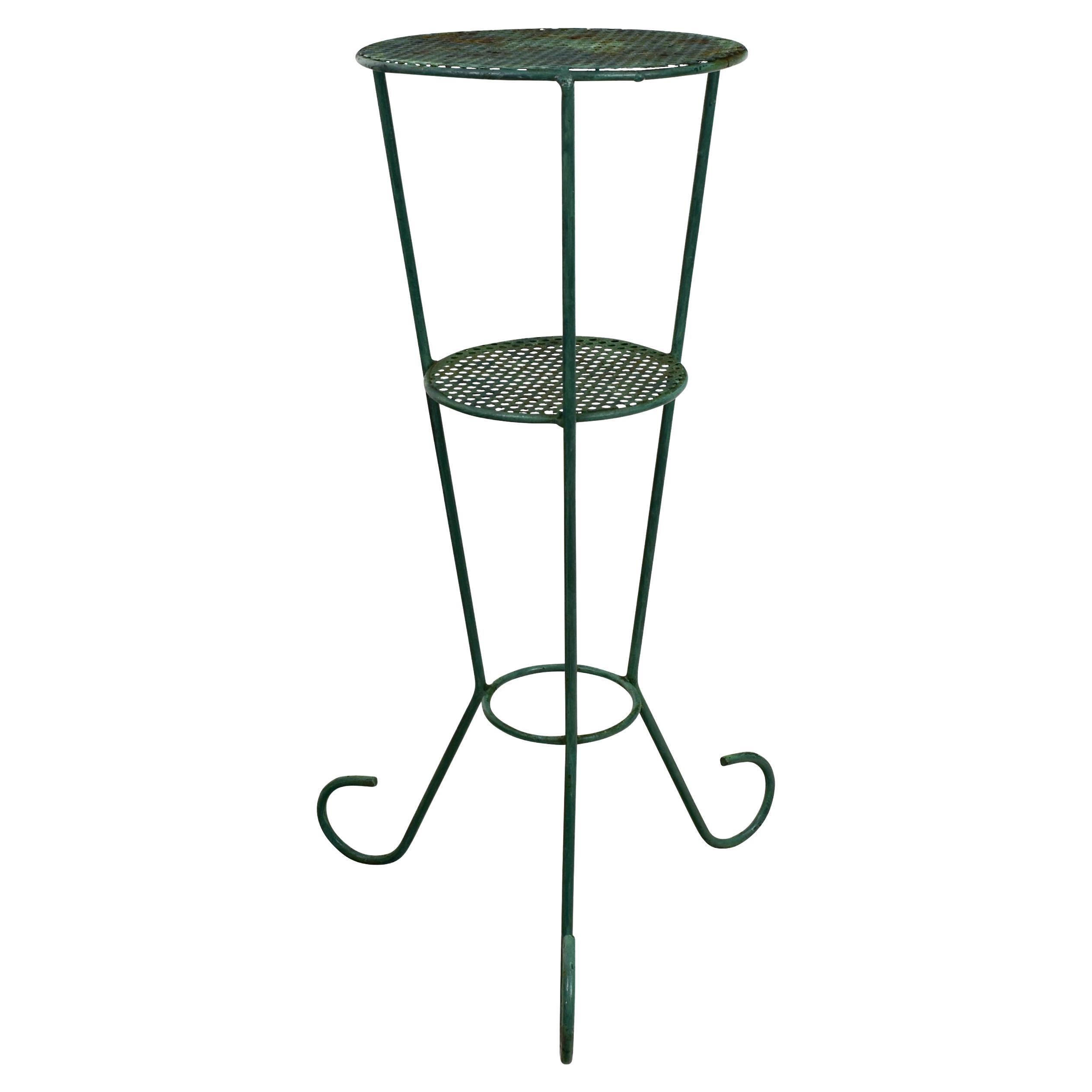 Mathieu Matégot Mid-Century Modern Verdigris Metal French Plant Stand c1950