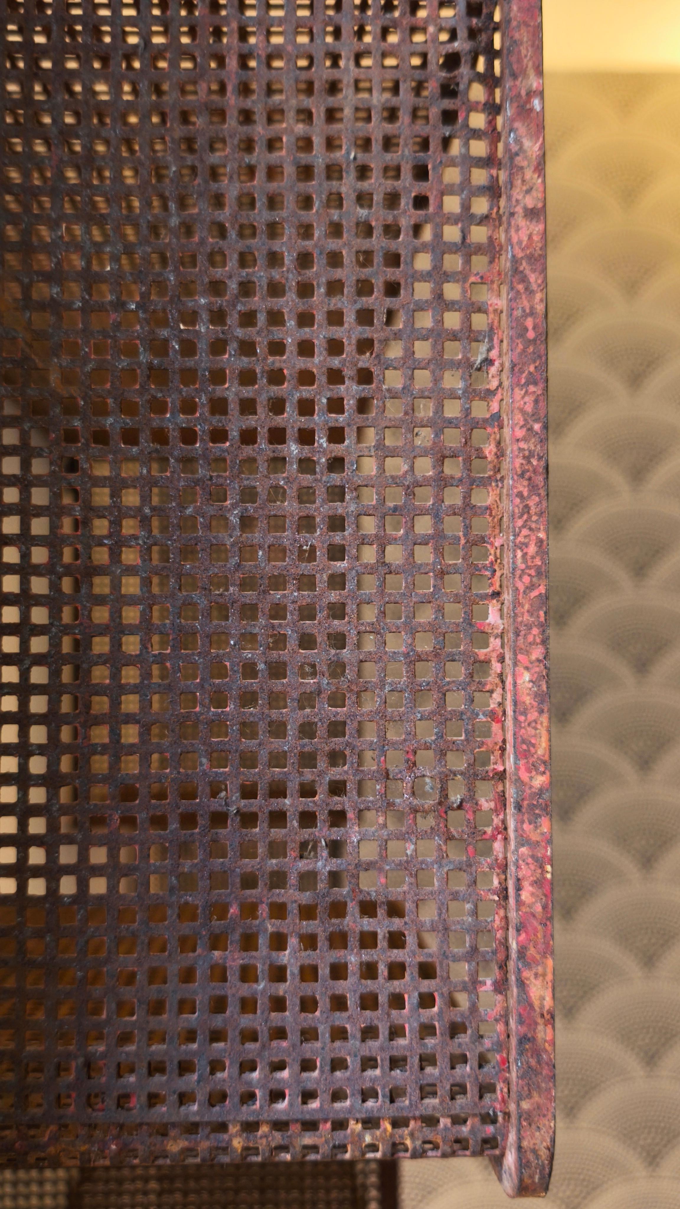 Mathieu Matégot Midcentury Dedal wall shelf, red perforated metal, France, 50s For Sale 7