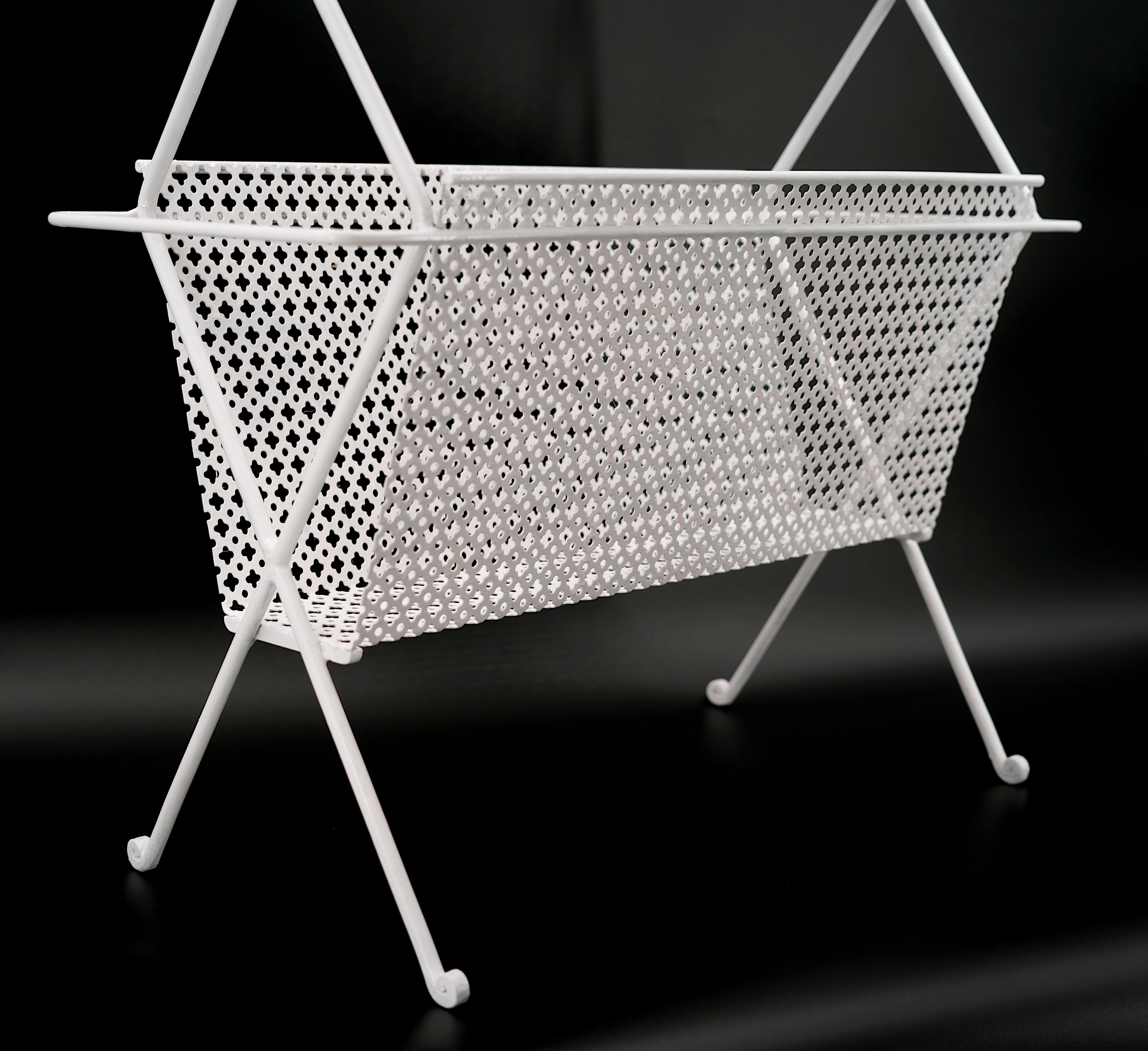 Mathieu Mategot Midcentury End Side Table Magazine Rack, 1950s For Sale 4