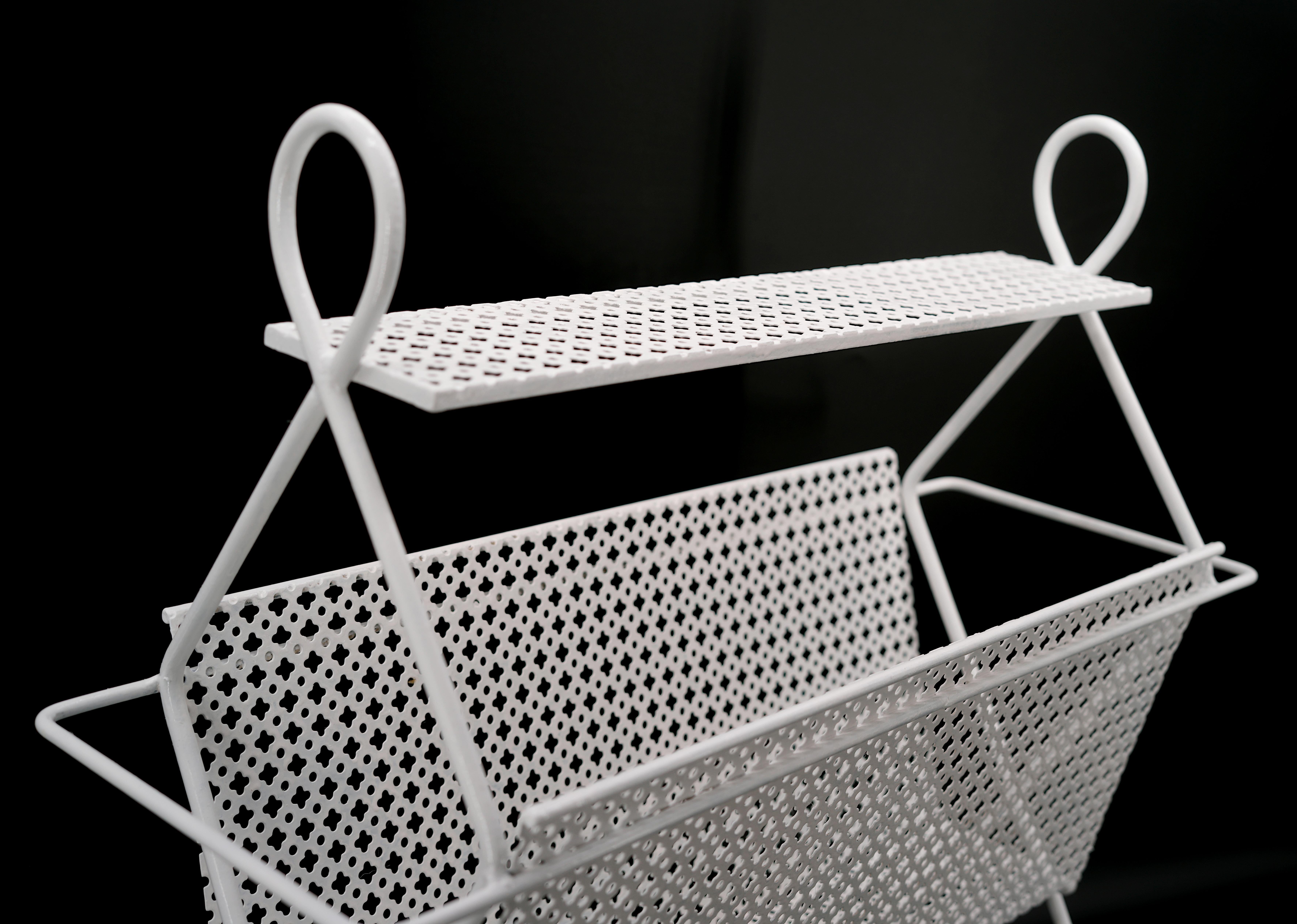 Mathieu Mategot Midcentury End Side Table Magazine Rack, 1950s For Sale 2