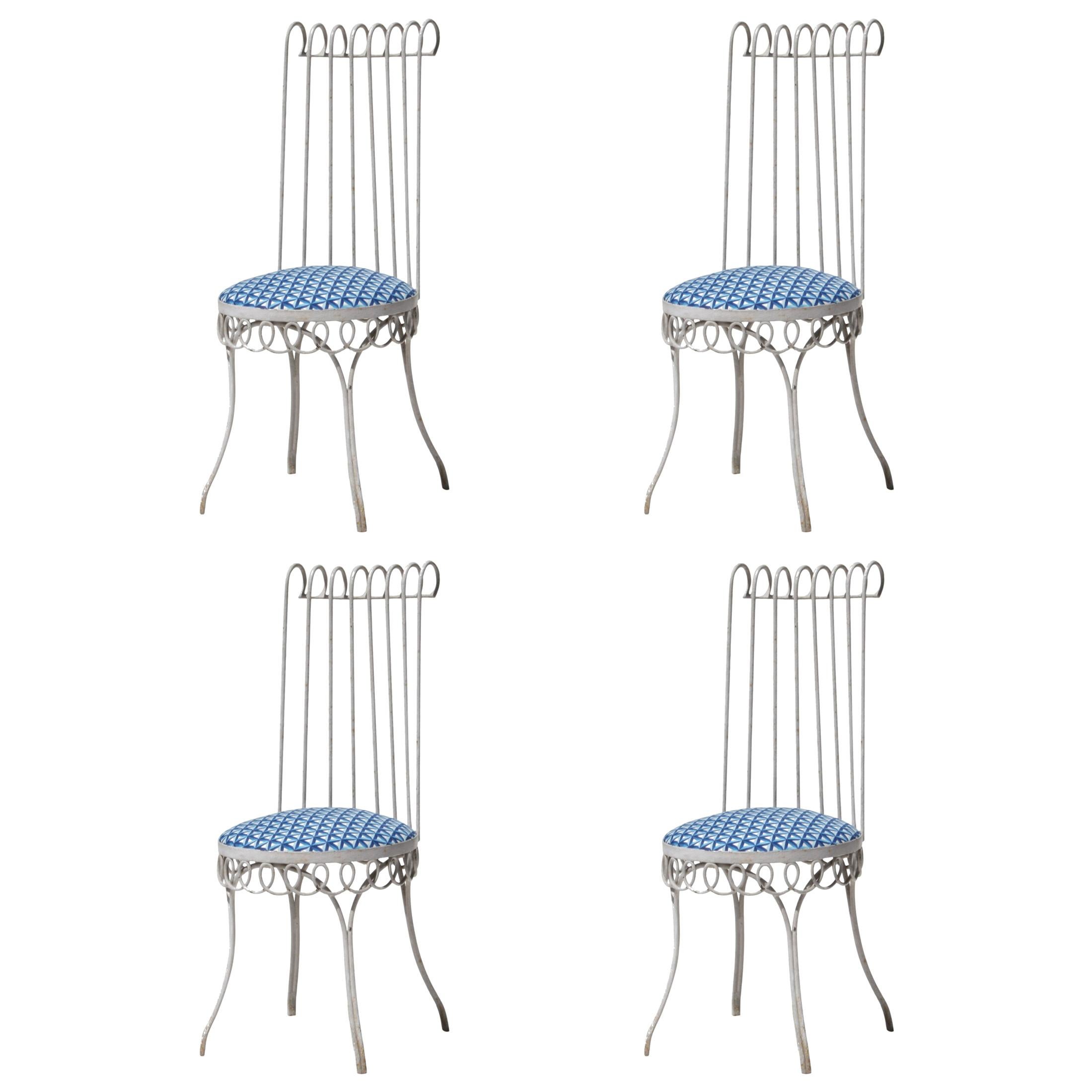 Mathieu Matégot Mid-Century Modern Set of Four Chairs, France, 1950 For Sale