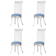 Vintage Mathieu Matégot Mid-Century Modern Set of Four Chairs, France, 1950