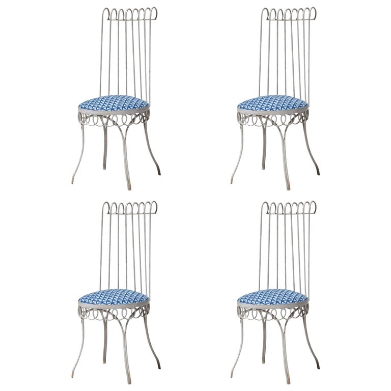 Mathieu Matégot MidCentury Modern Set of Four Chairs, France, 1950 For