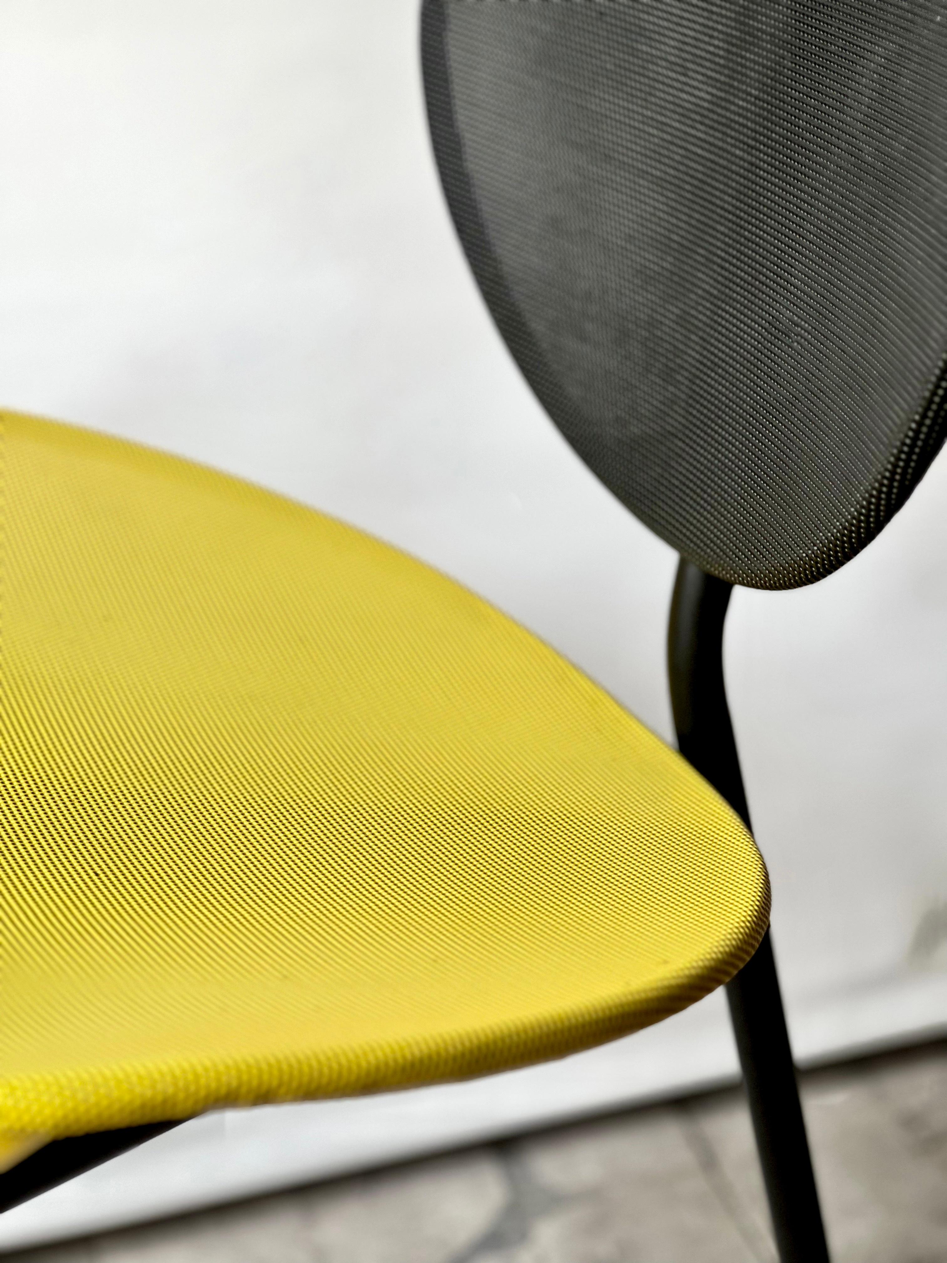 Mathieu Mategot, Nagasaki chair in black and yellow For Sale 3