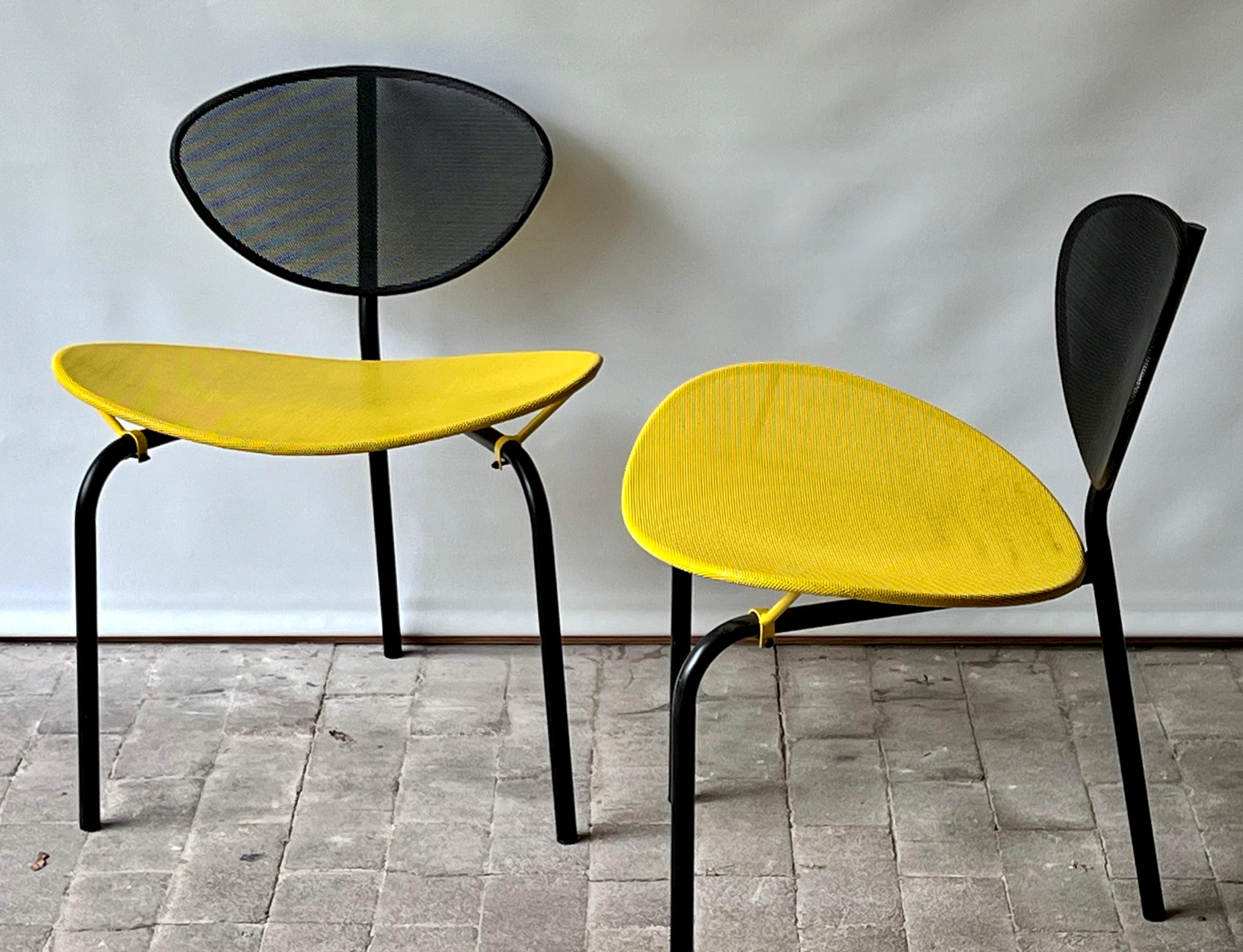 Mathieu Mategot, Nagasaki chair in black and yellow For Sale 4