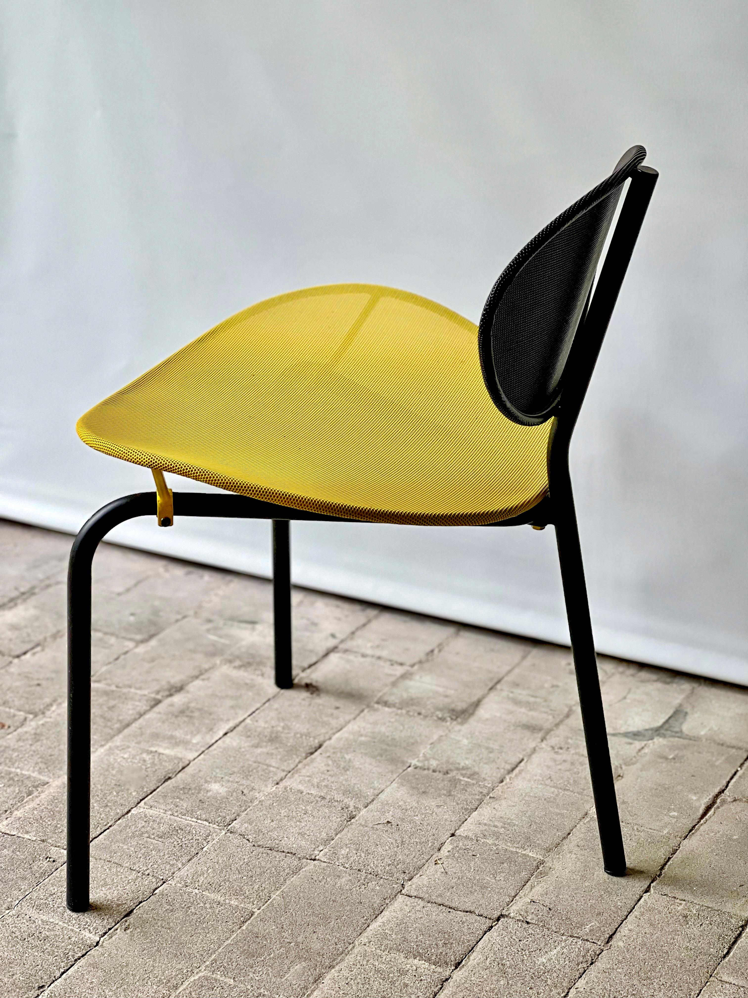 Mathieu Mategot, Nagasaki chair in black and yellow For Sale 8