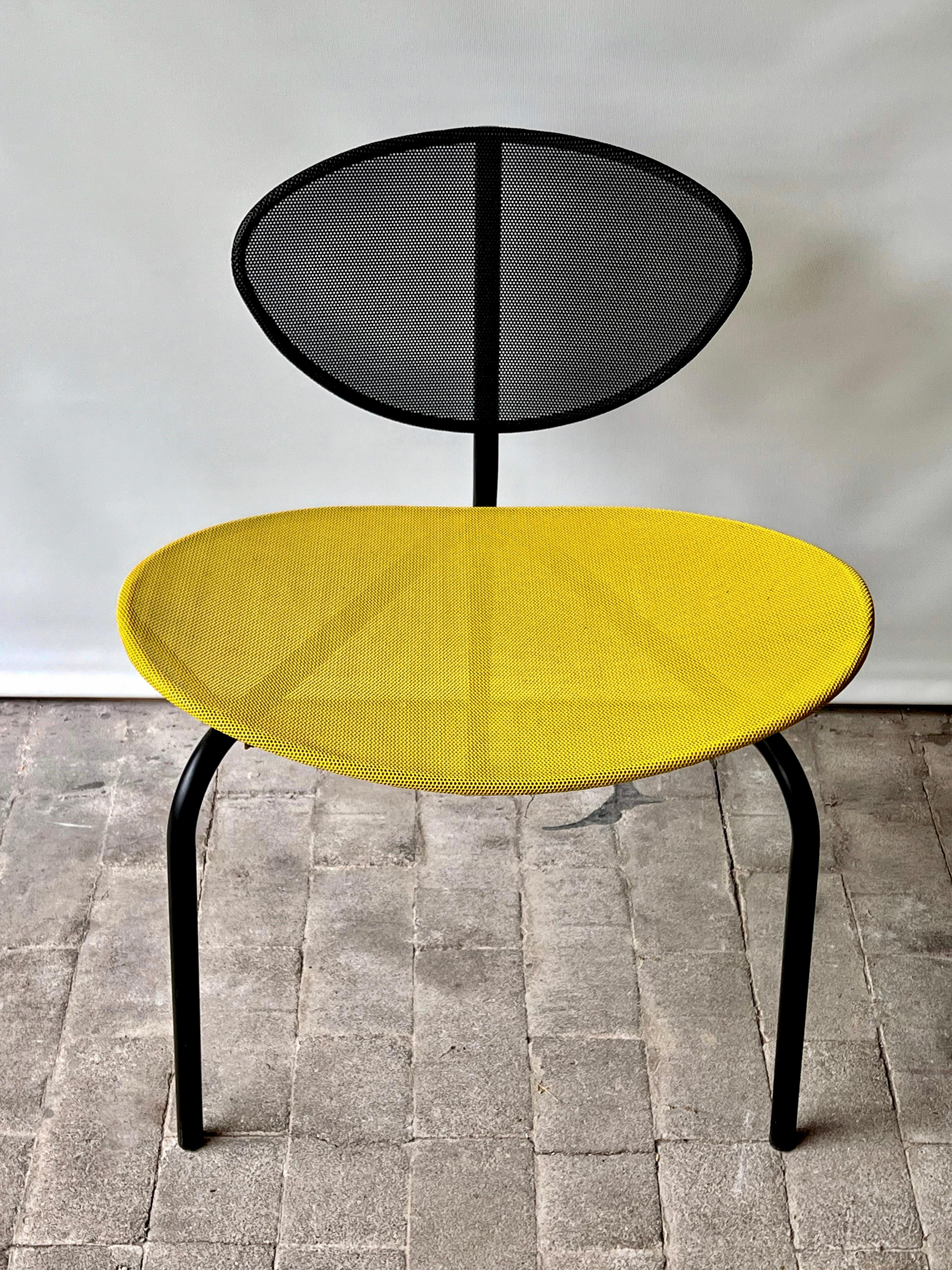 Mid-Century Modern Mathieu Mategot, Nagasaki chair in black and yellow