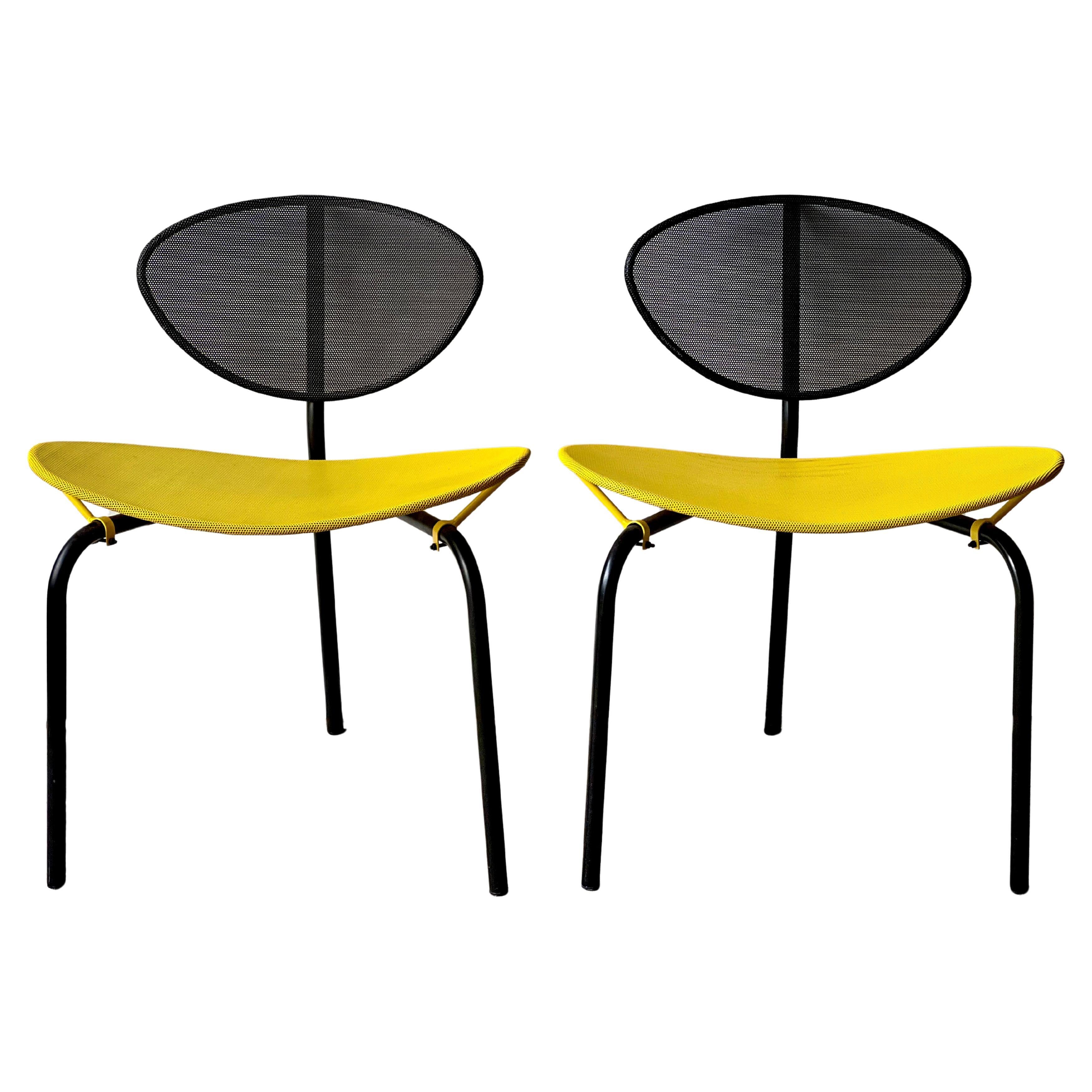 Mathieu Mategot, Nagasaki chair in black and yellow For Sale