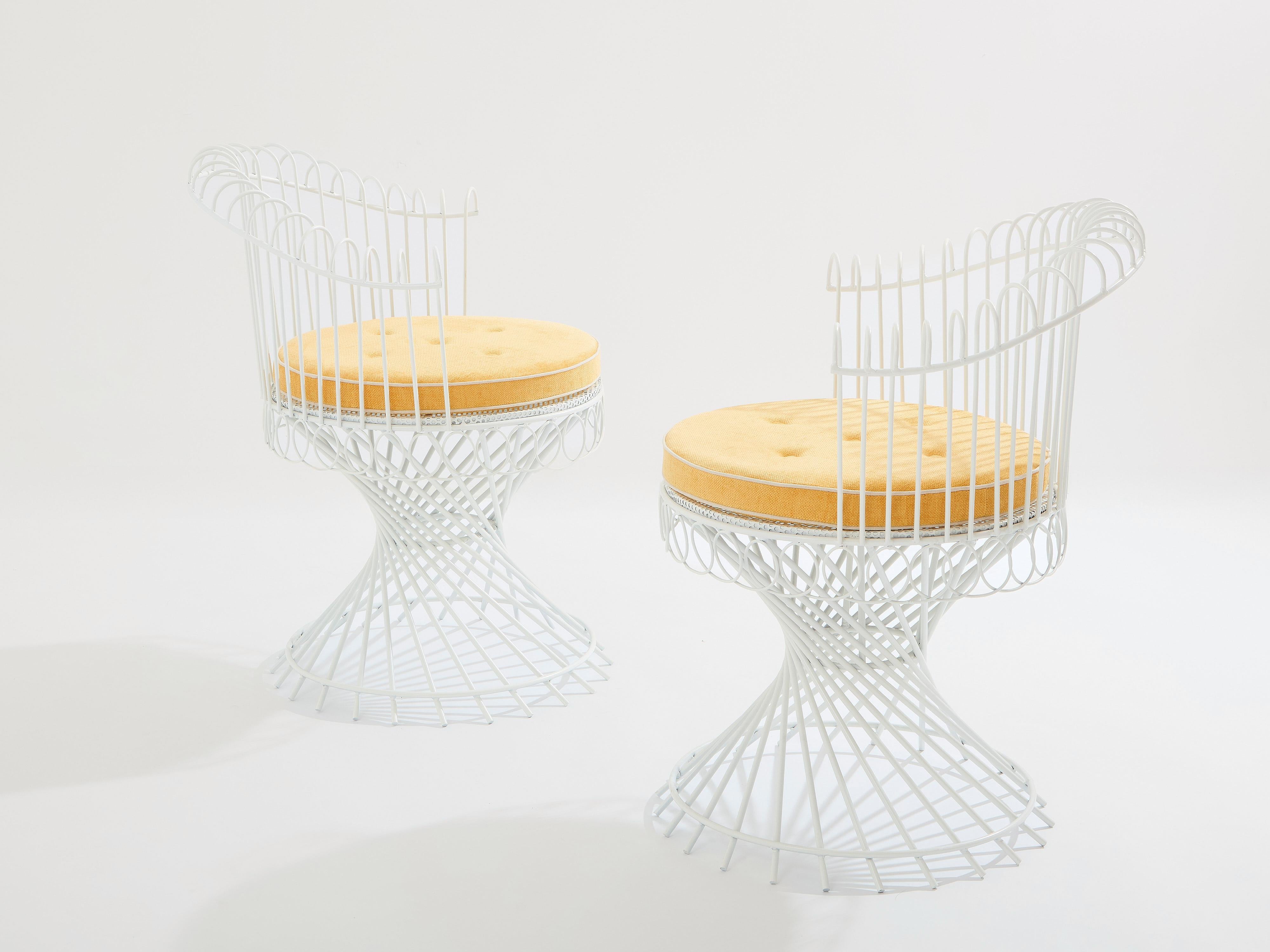 Français Mathieu Matégot paire de fauteuils Anthéor 1950s en vente