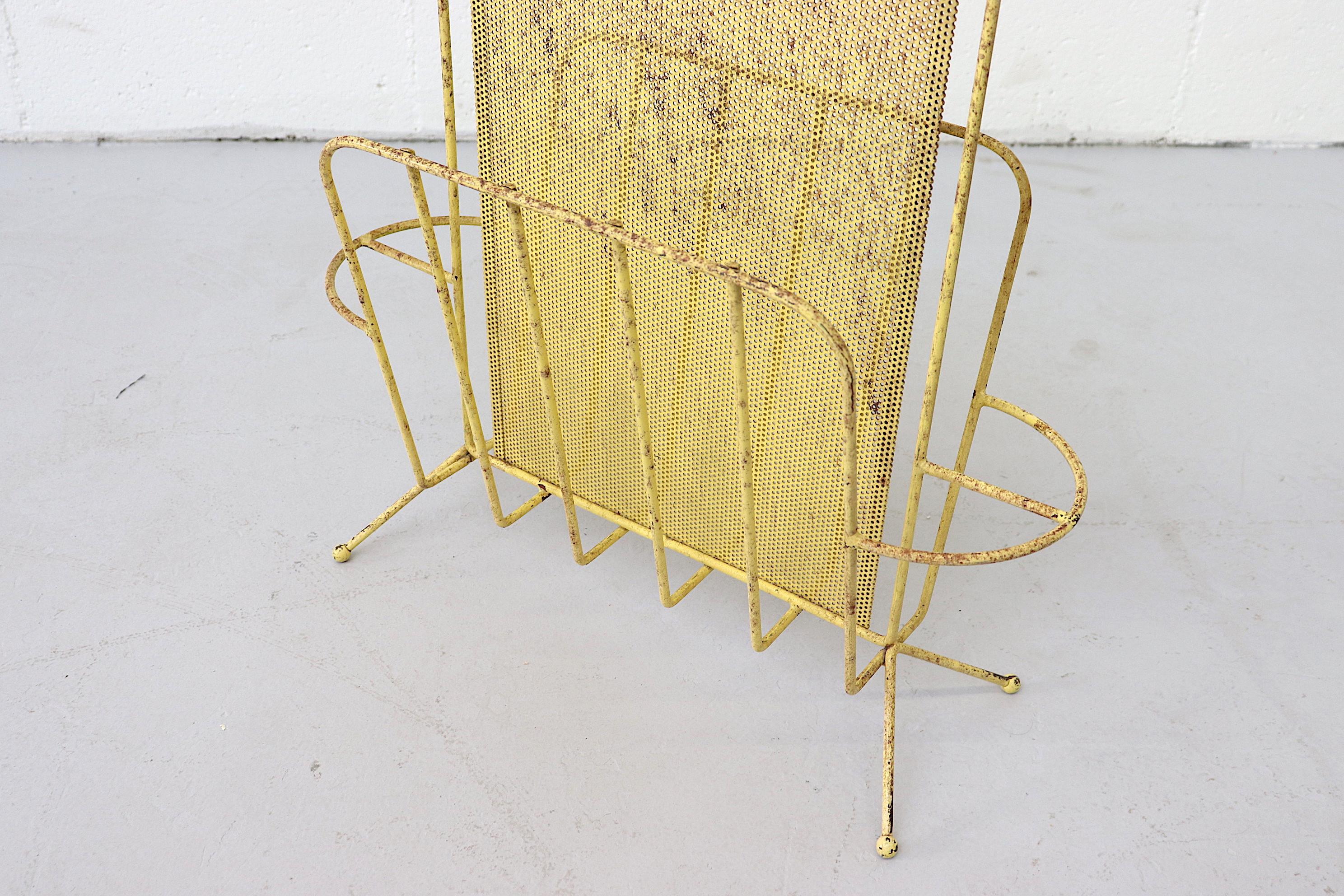 Mathieu Mategot Perforated Magazine Rack In Good Condition In Los Angeles, CA
