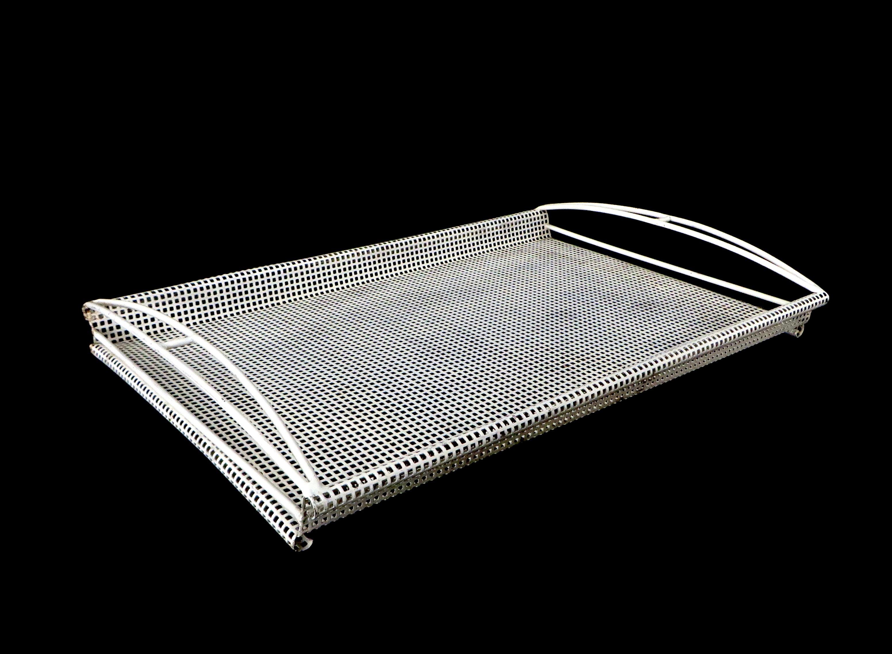 French Mathieu Mategot Perforated Metal Serving Tray Model Chamboard