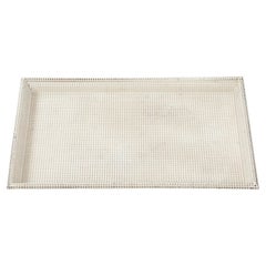 Mathieu Matégot Perforated White Metal Tray, France, 1950’s