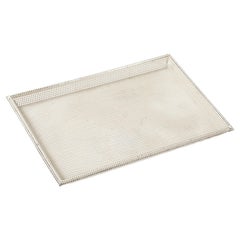 Mathieu Matégot Perforated White Metal Tray, France, 1950’s