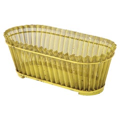 Mathieu Matégot Planter, Perforated Metal, Yellow Lacquer, France