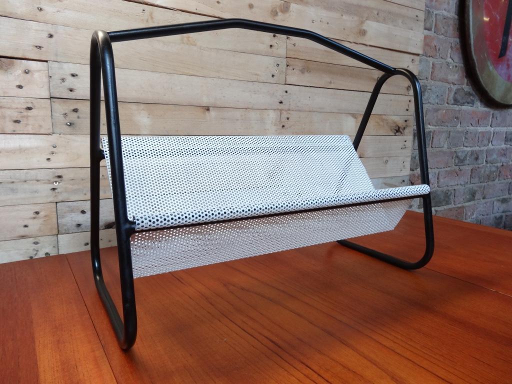 Mid-Century Modern Mathieu Mategot Retro Black / White Vintage 1960 Magazine Rack