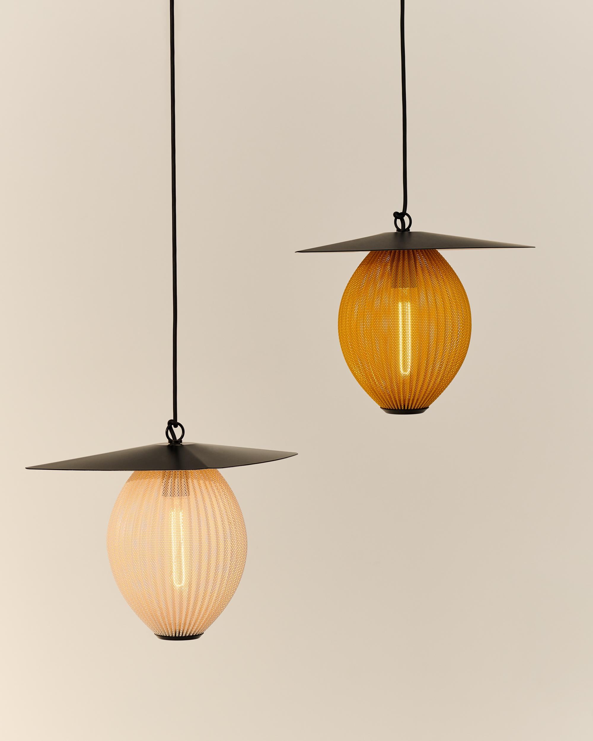 Mathieu Matégot 'Satellite' Outdoor Metal Pendant for GUBI in Mustard In New Condition For Sale In Glendale, CA