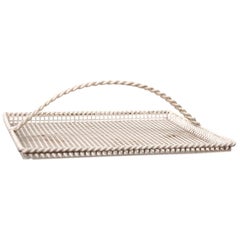 Retro Mathieu Matégot Serving Tray in Enameled Perforated Metal, France, 1950s