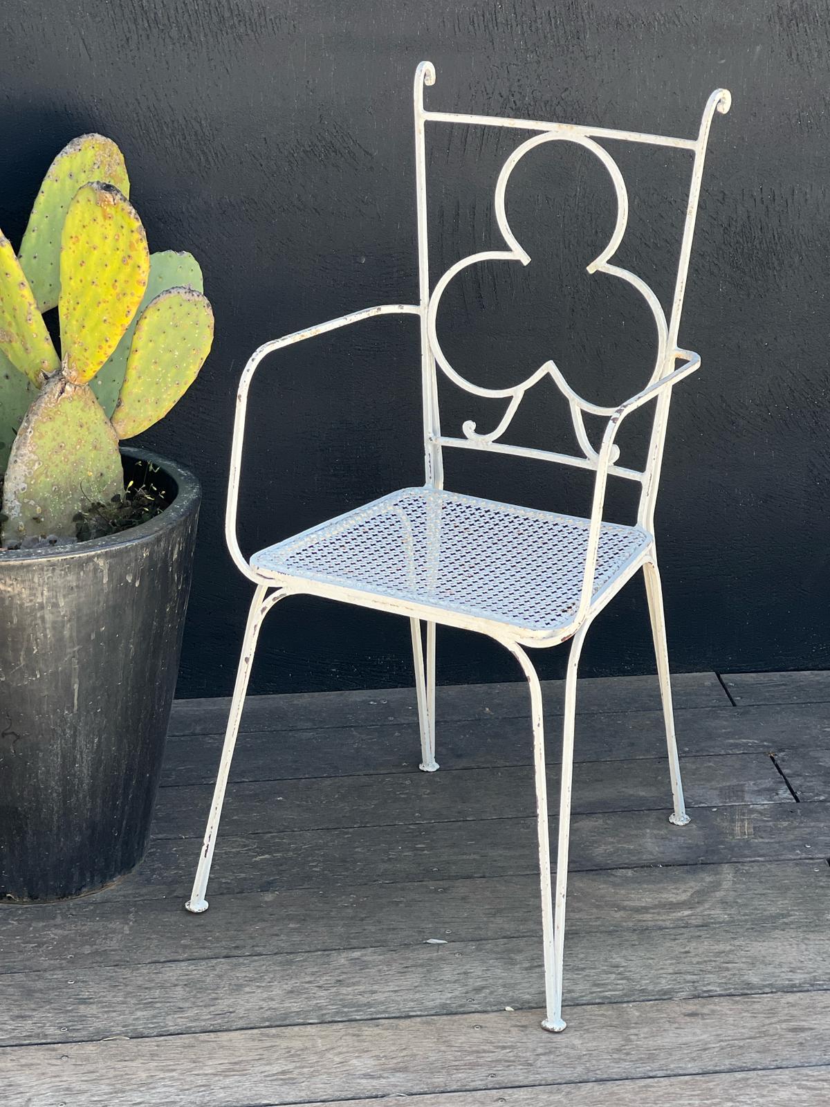 Mathieu Matégot Set of 2 chairs and 2 armchairs in perforated metal 1950 For Sale 12