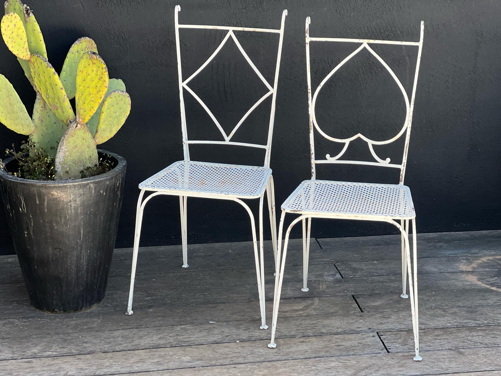20th Century Mathieu Matégot Set of 2 chairs and 2 armchairs in perforated metal 1950 For Sale