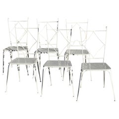 Mathieu Matégot Set of 6 chairs  in perforated metal 1950