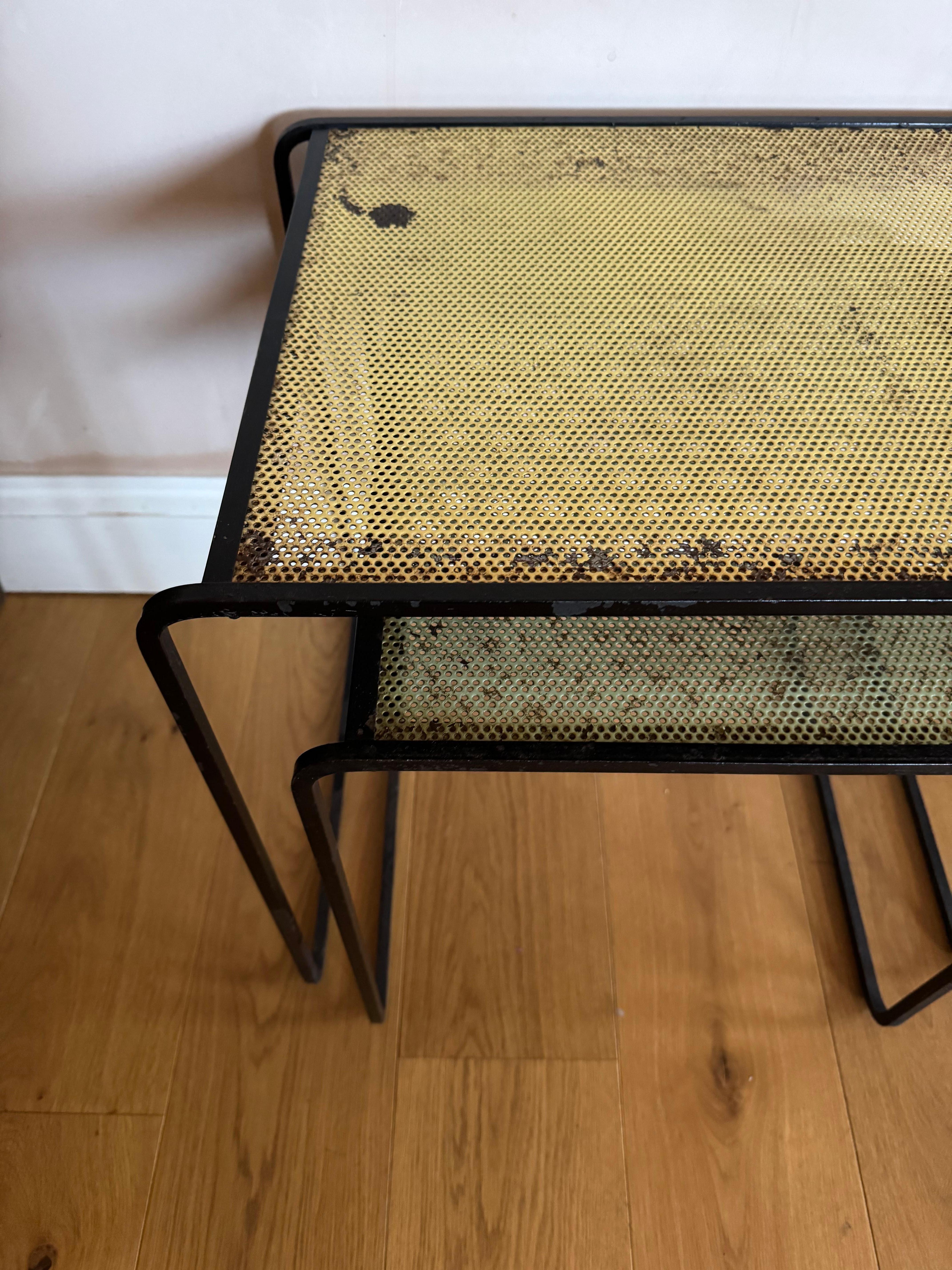 French Mathieu Mategot set of tables c.1950’s For Sale
