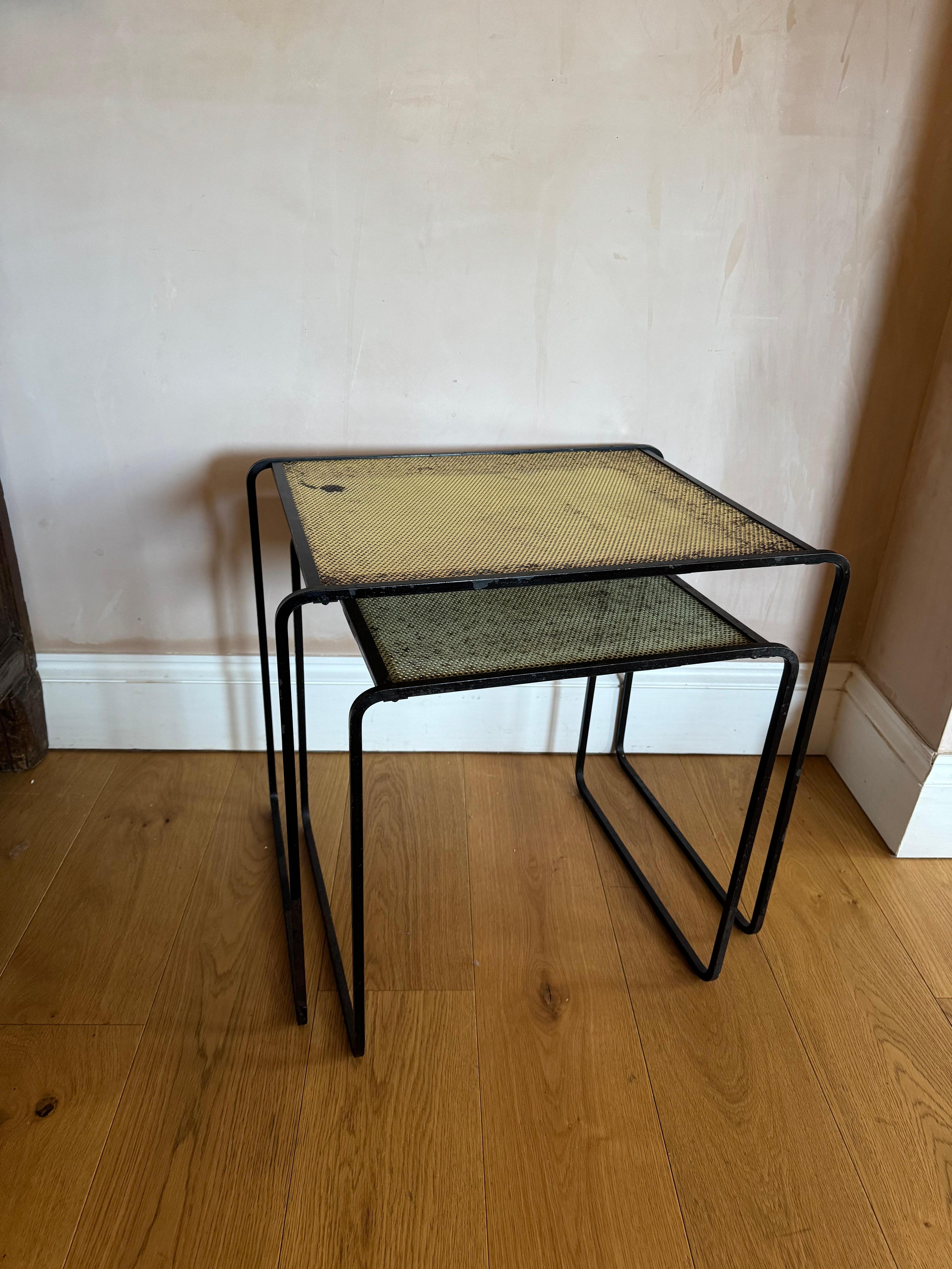 Metal Mathieu Mategot set of tables c.1950’s For Sale