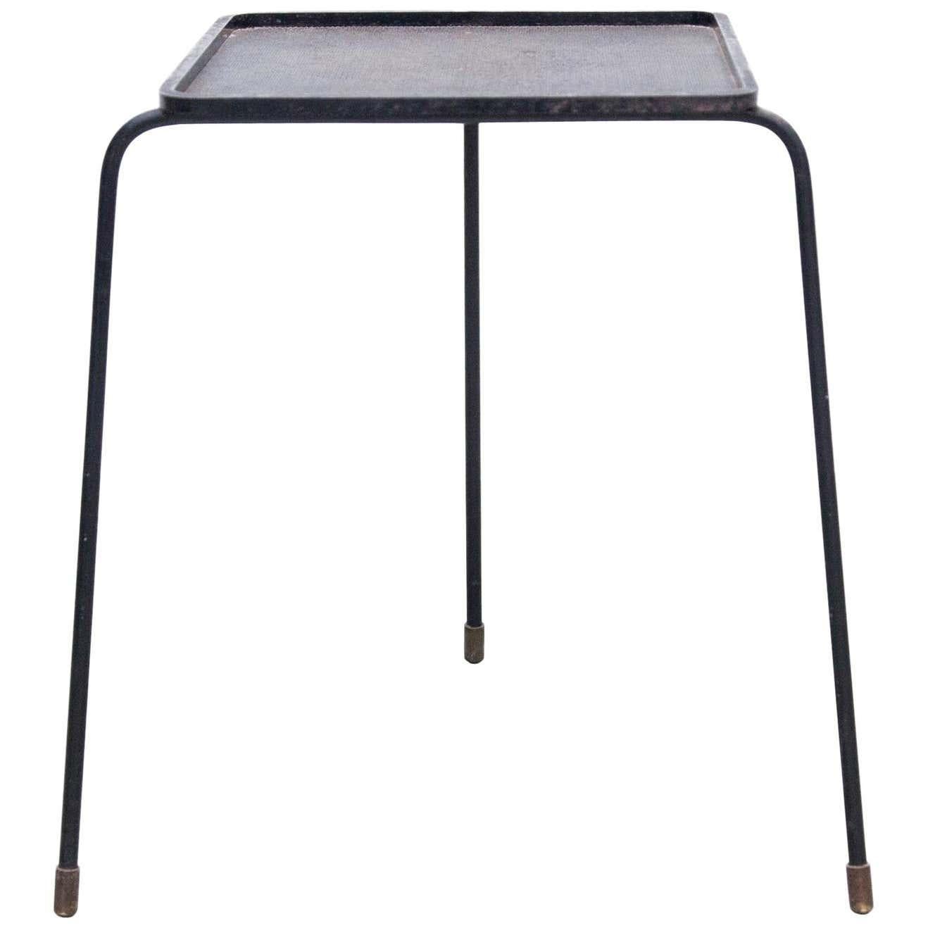 Mathieu Matégot Soumba Mid-Century Modern Black Lacquered Metal Table 6
