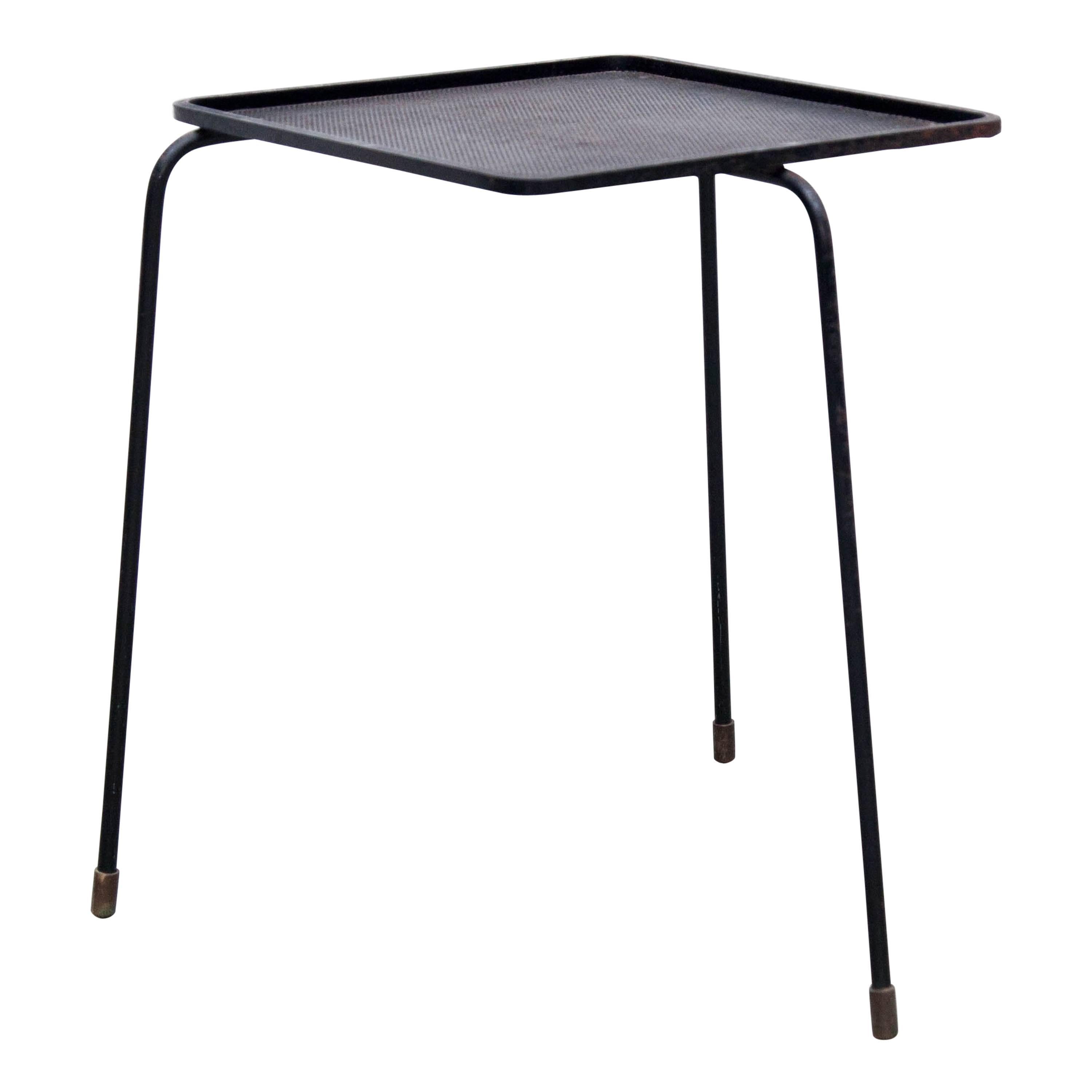 Mathieu Matégot Soumba Mid-Century Modern Black Lacquered Metal Table 4
