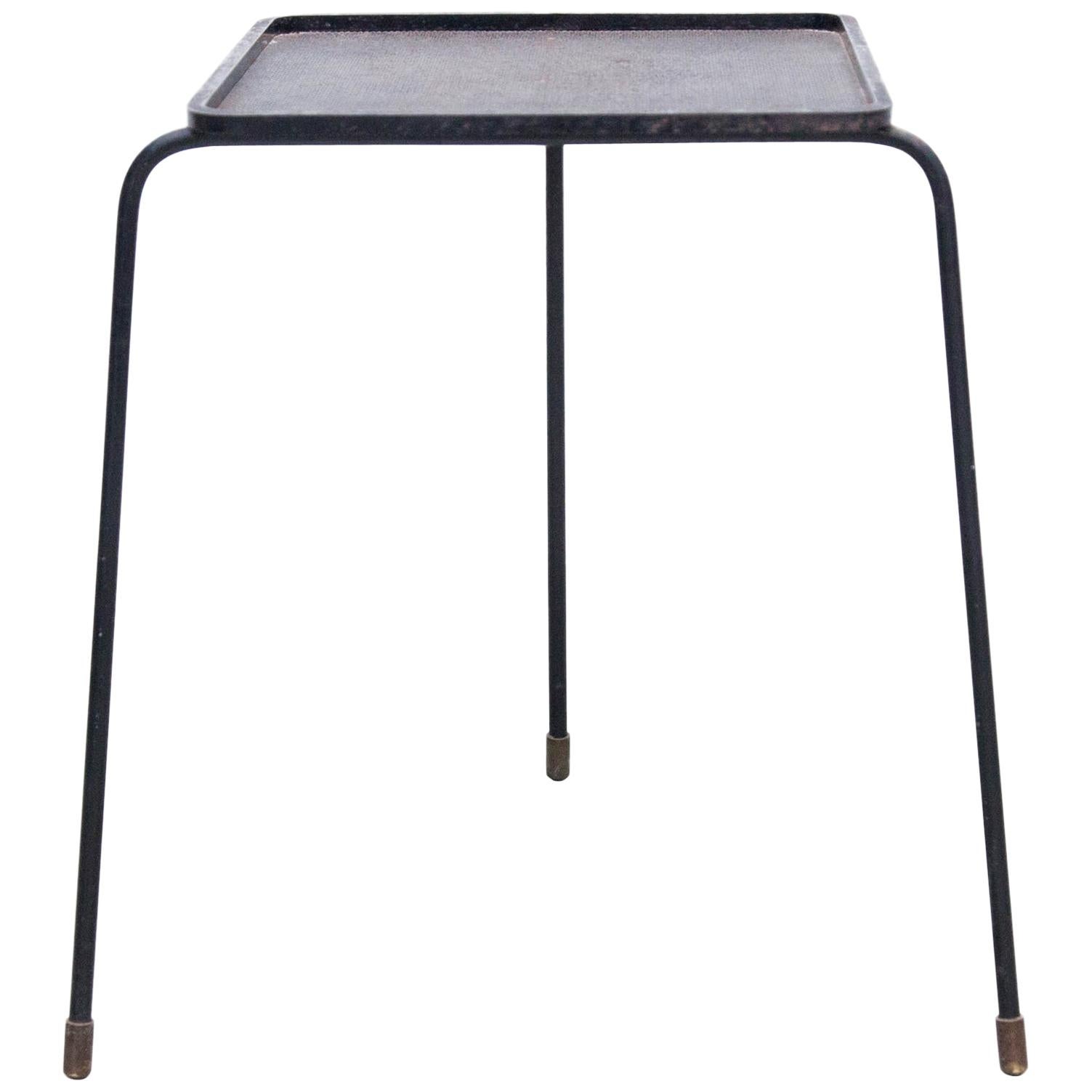 Mathieu Matégot Soumba Mid-Century Modern Black Lacquered Metal Table