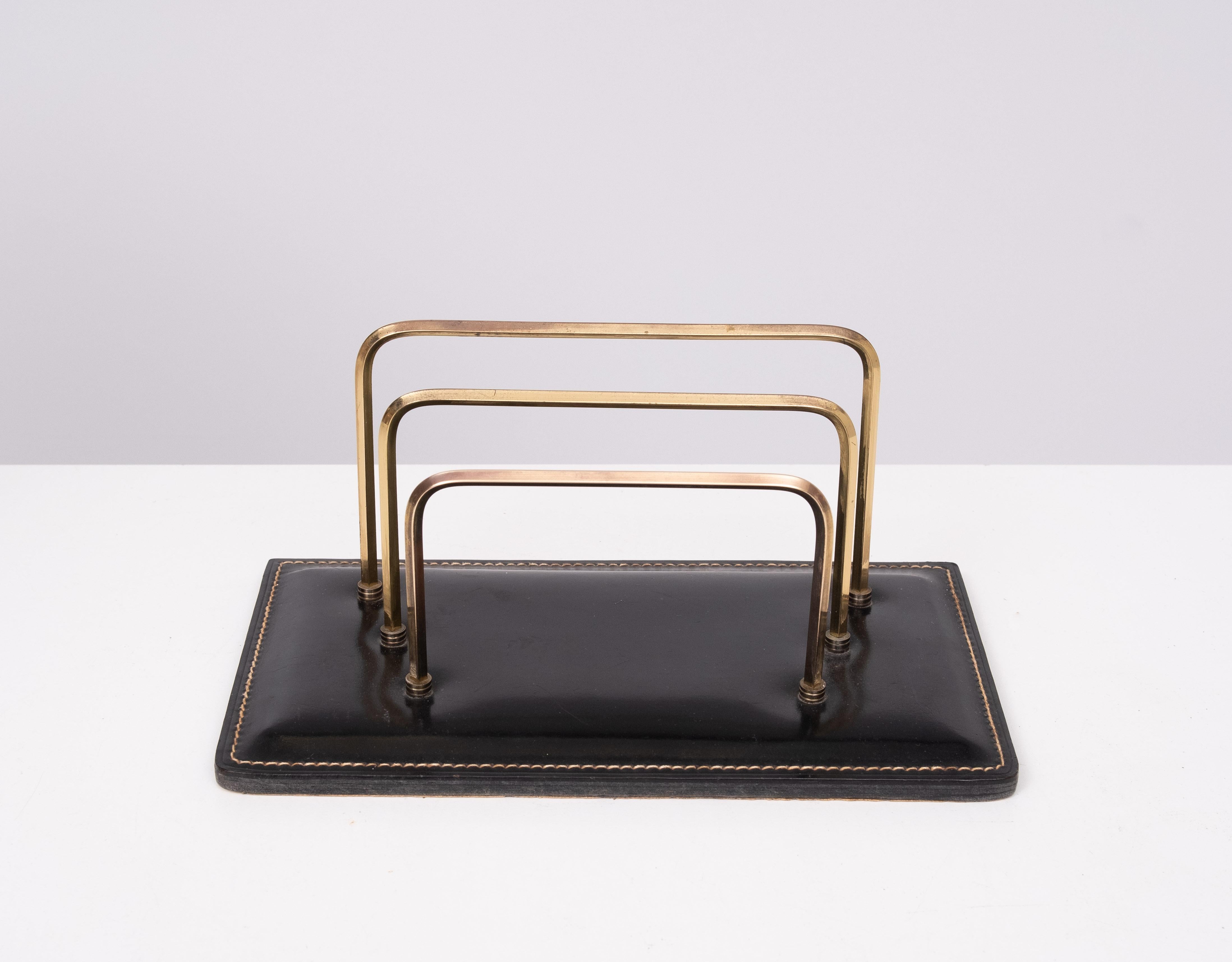 Mathieu Mategot Stich Leather Desk Set  1950s  For Sale 3