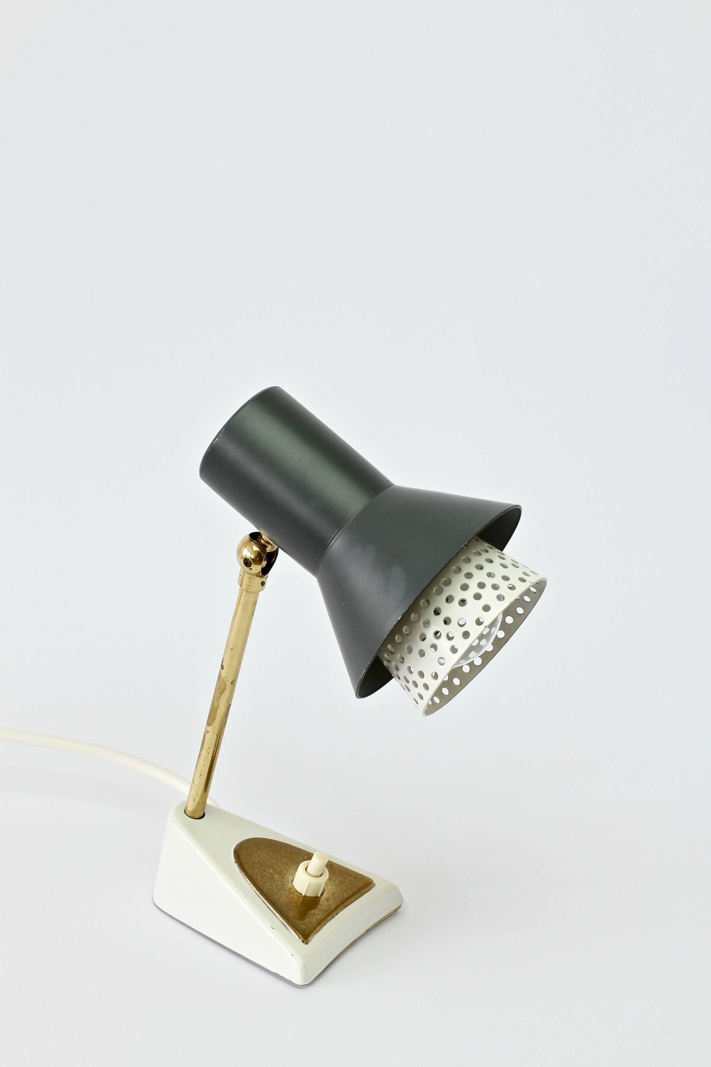 Mathieu Matégot Style 1950s Perforated Metal Shade Table Lamp or Desk Light 3