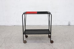 Mathieu Matégot Style Bar Cart by Pilastro with Removable Trays