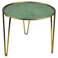 Mathieu Matégot Style Mid Century Plant Stand Perforated Metal Table
