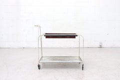 Mathieu Mategot Style Rolling Bar Cart with Removable Trays