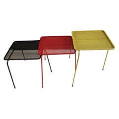 Mathieu Matégot Suite of Three Nesting Tables Model «Soumba»