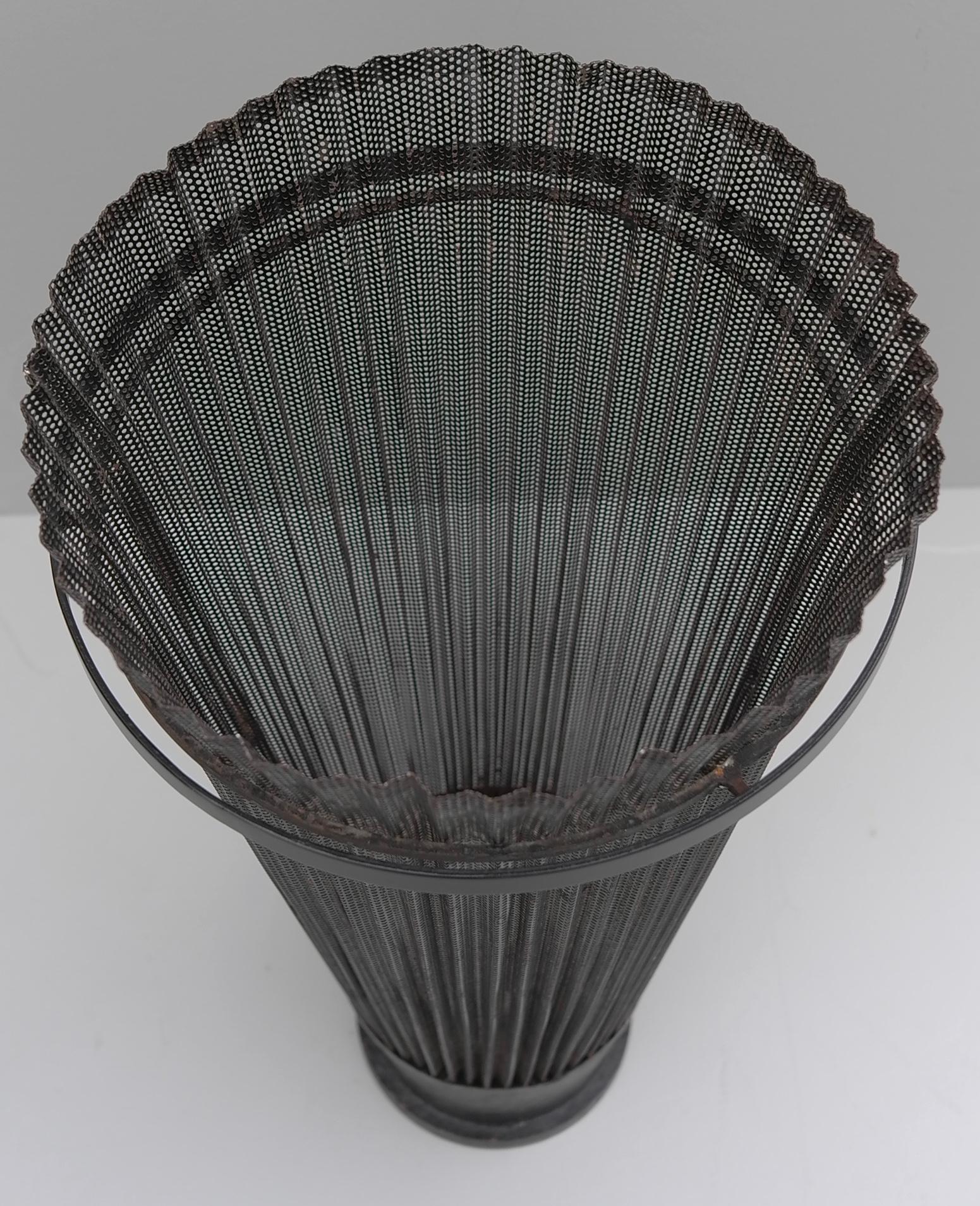 20th Century Rare Mathieu Matégot Umbrella Stand Black Rigitulle Atelier Matégot France 1950s