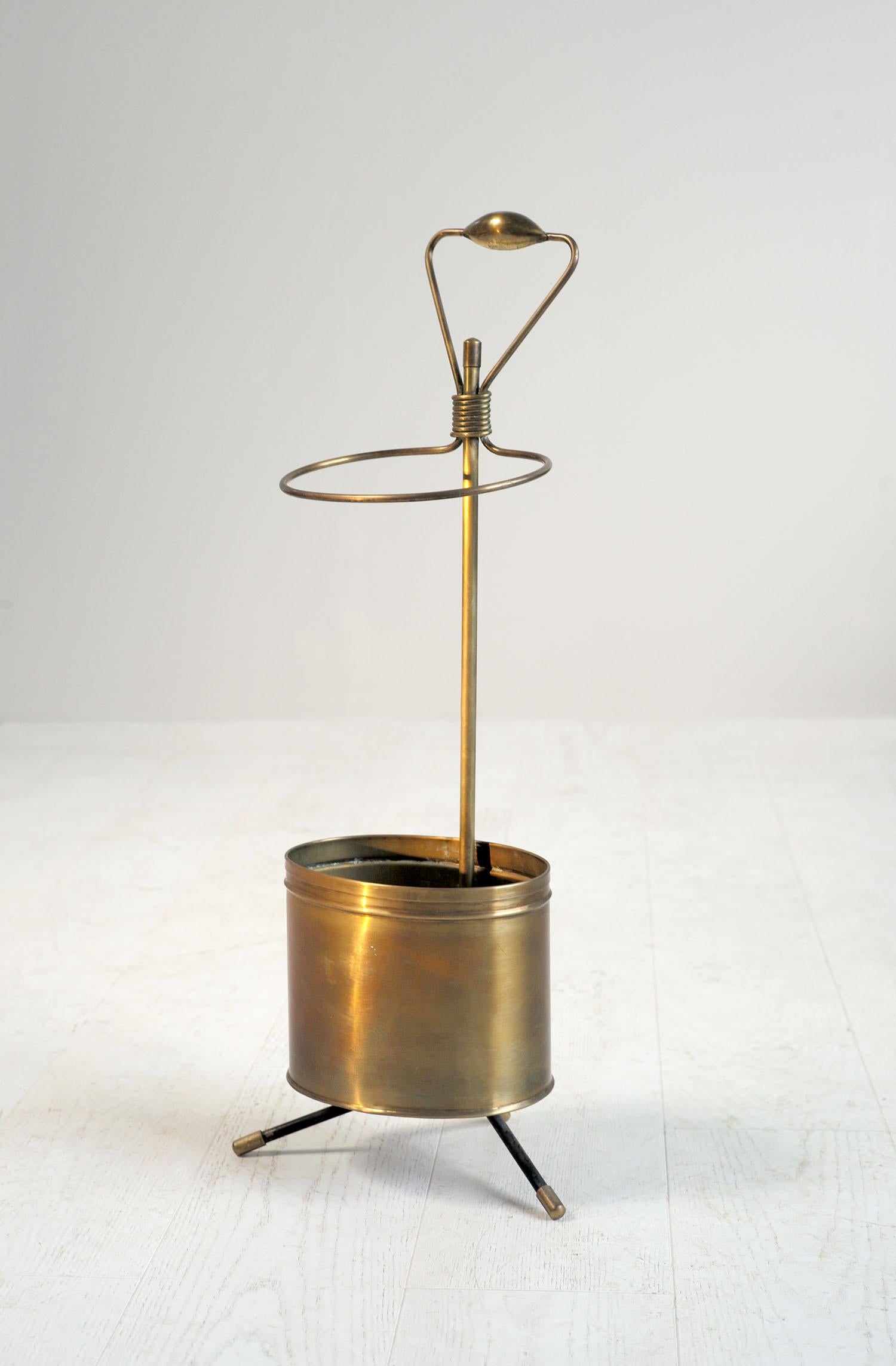 Mathieu Matégot, umbrella stand in gilded brass, France, 1960.
Very good original condition.