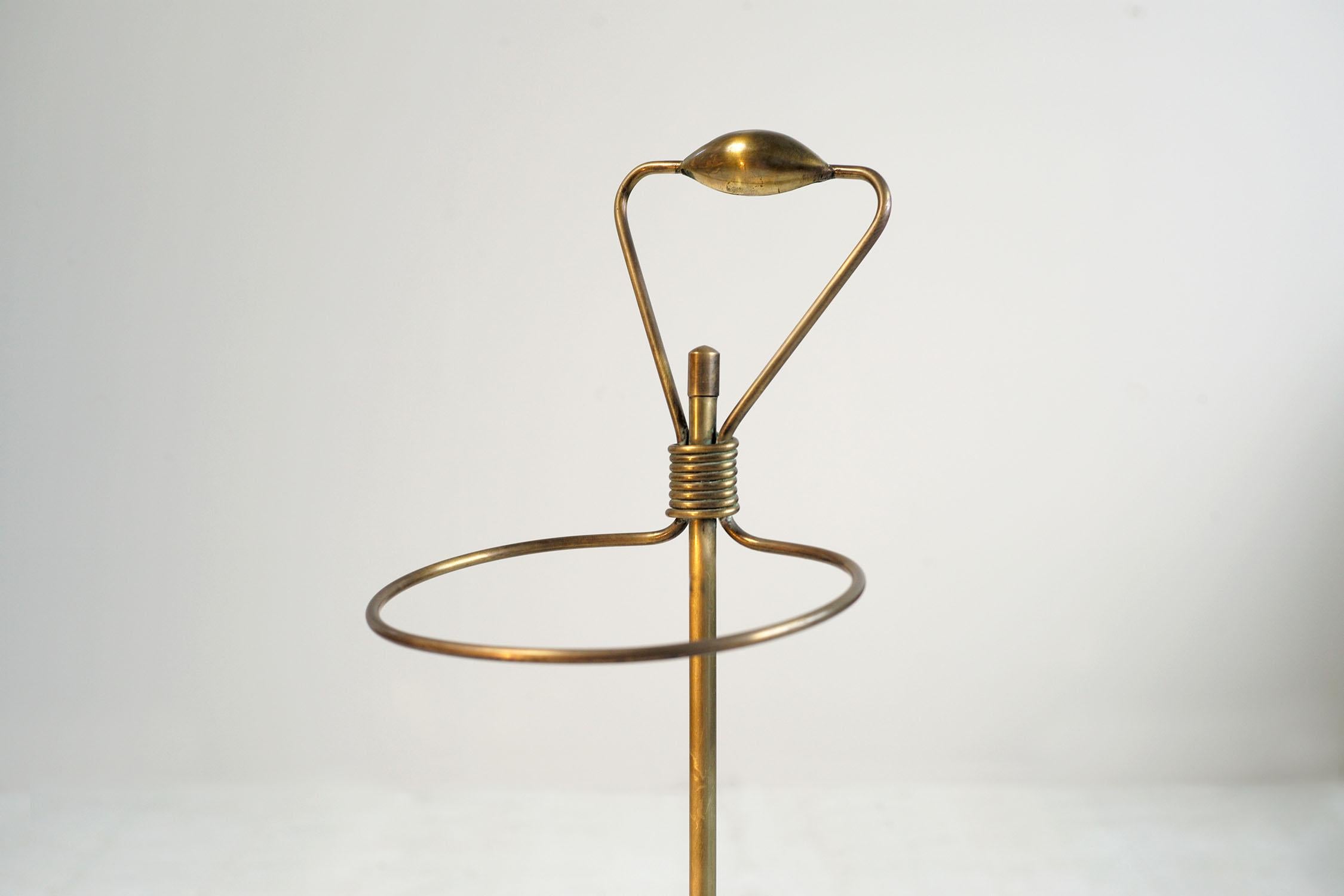 Mid-Century Modern Mathieu Matégot, Umbrella Stand in Golden Brass, France, 1960 For Sale