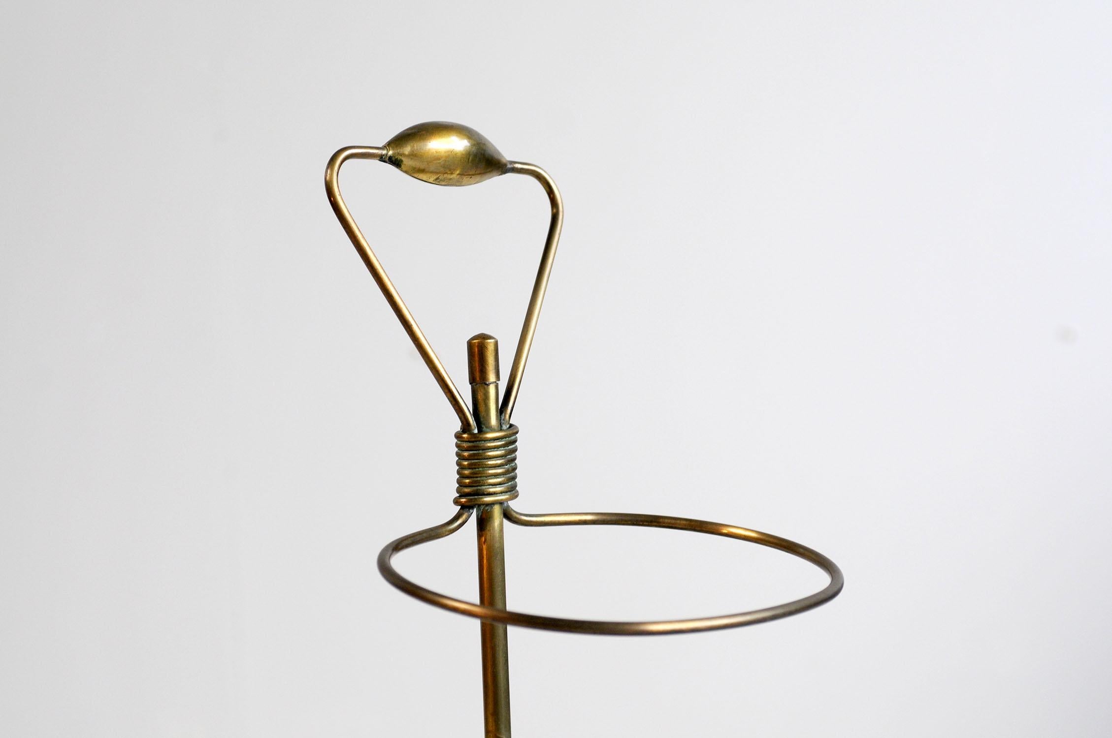 Mathieu Matégot, Umbrella Stand in Golden Brass, France, 1960 For Sale 1