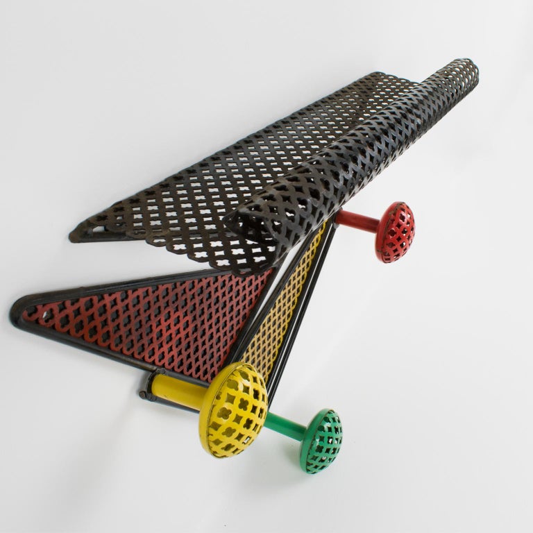 Mathieu Mategot Wall Mount Coat Rack Hanger and Hat Stand at 1stDibs