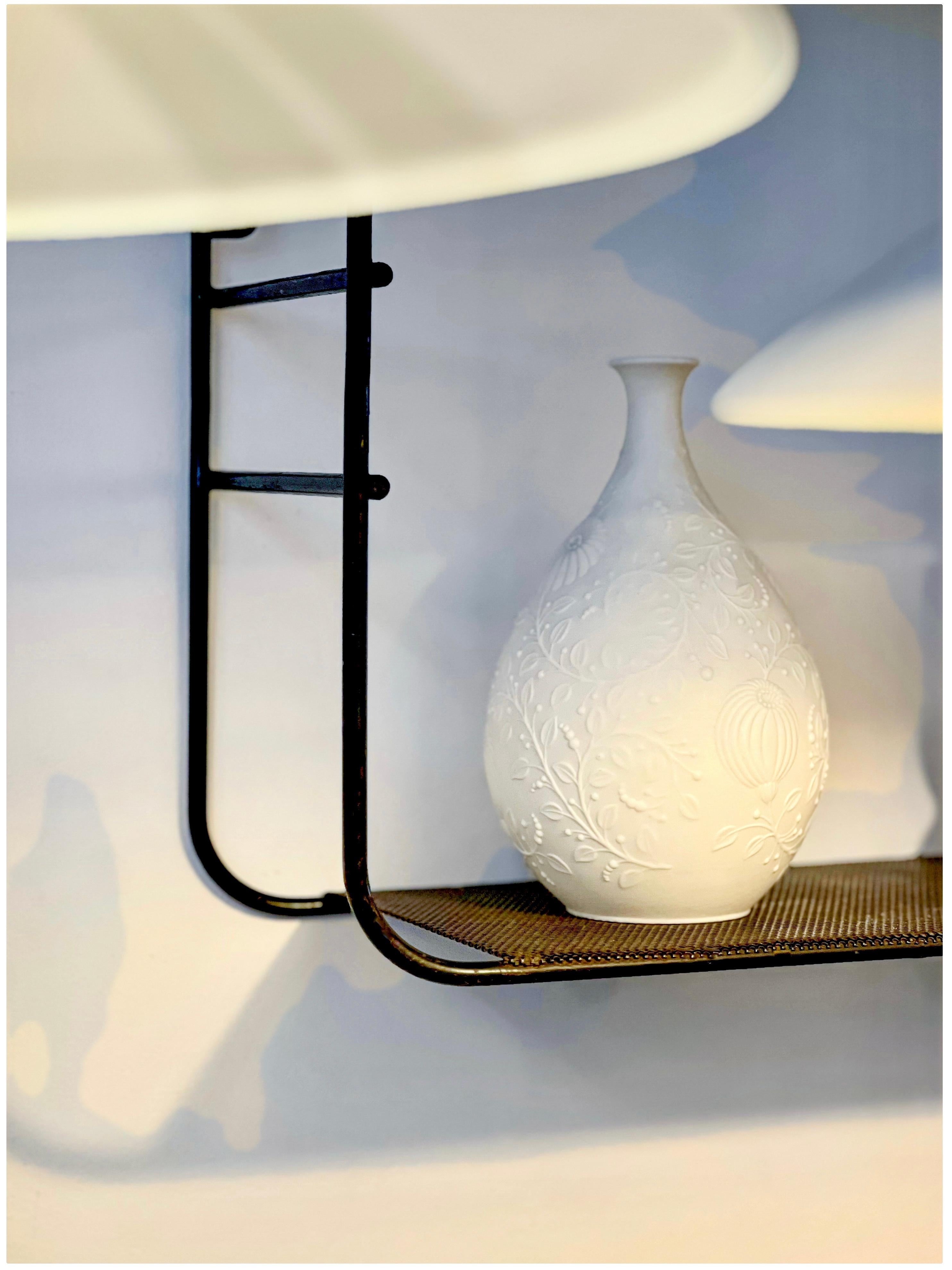 Metal Mathieu Mategot wall-mounted shelf, France, 1957 For Sale